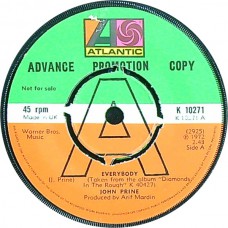 JOHN PRINE 	Everybody / Clocks & Spoons (Atlantic – K 10271) UK 1972 DEMO 45